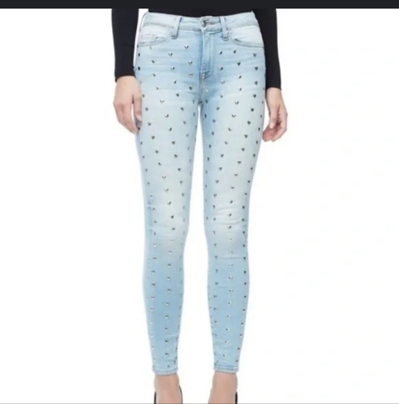 RARE Good American heart studded skinny jeans size 18 - Picture 1 of 5